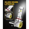 imageAUXITO H49003 Bulbs 80000LM 15X Super Output 6500K Cool White Long Lifespan 11 Mini Size Replacement Light Bulbs PlugNPlay Pack of 2H119005
