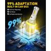 imageAUXITO H49003 Bulbs 80000LM 15X Super Output 6500K Cool White Long Lifespan 11 Mini Size Replacement Light Bulbs PlugNPlay Pack of 2H11H8H16