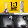 imageAUXITO H49003 Bulbs 80000LM 15X Super Output 6500K Cool White Long Lifespan 11 Mini Size Replacement Light Bulbs PlugNPlay Pack of 2H11H8H9