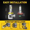 imageAUXITO H49003 Bulbs 80000LM 15X Super Output 6500K Cool White Long Lifespan 11 Mini Size Replacement Light Bulbs PlugNPlay Pack of 2H11H8H9
