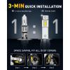 imageAUXITO Latest 9007 HB5 Head1ight Bulbs 50000LM 1000 UltraBright 20 Years Lifespan 6500K Cool White 3 Min Quick Install No Flicker 99 Compatibility Pack of 2H1