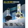 imageAUXITO Latest 9007 HB5 Head1ight Bulbs 50000LM 1000 UltraBright 20 Years Lifespan 6500K Cool White 3 Min Quick Install No Flicker 99 Compatibility Pack of 2H11BWhite