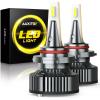 imageAUXITO 9005 H11 LED Bulbs Combo 120000LM 1000 Super Bright CANBus Ready 11 Mini Size Easy Install 6500K White H8 H9 HB3 Bulbs with Fan Plug and Play Pack of 49005