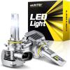 imageAUXITO 9012 Bulbs 80000LM 6500K Cool White SingleFan Active Cooling 11 Halogen Fit DualSide Chips for BlindZone Fill amp Balanced High Beam Plug and Play CANbus Ready No Flicker Pack of 2