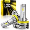imageAUXITO H11 Light Bulbs 50000LM 6500K Cool White Direct Replacement H8H11H9 LED Fog Light Bulbs with Fan Plug and Play CANbus Ready No Flicker Pack of 2