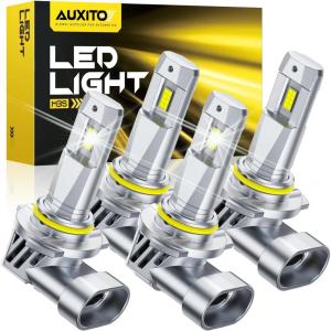 imageAUXITO 9005 H11 LED Bulbs Combo 100000 Lumens Ultra Bright 6500K Cool White Canbus Ready No Flicker 99 Vehicle Compatibility IP68 Waterproof 4 Pack90059006
