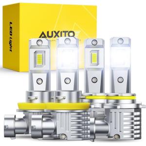 imageAUXITO 9005 H11 LED Bulbs Combo 100000 Lumens Ultra Bright 6500K Cool White Canbus Ready No Flicker 99 Vehicle Compatibility IP68 Waterproof 4 PackH119005