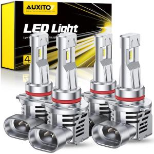imageAUXITO 9005HB3 9006HB4 LED Bulbs Combo 120W 11 Mini Size 6500K Cool White IP68 Waterproof Automotive Replacement Pack of 4