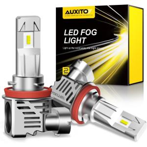 imageAUXITO 9005HB3 H11H8H9H16 LED Bulbs Combo 120W 11 Mini Size 6500K Cool White IP68 Waterproof Automotive Replacement Pack of 4H11H9H8