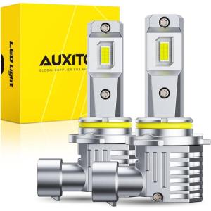 imageAUXITO 9005HB3 Light Bulbs 50000LM 6500K White Direct Replacement 9005HB3 LED Fog Light Bulbs Fanless Plug and Play CANbus Ready No Flicker Pack of 2