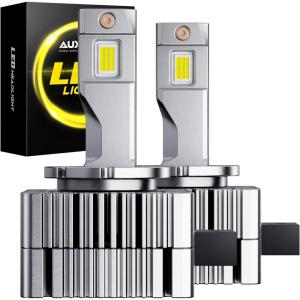 imageAUXITO D1S Light Bulbs 50000LM 6500K Cool White Direct Replacement D1SD1R LED Fog Light Bulbs with Fan Plug and Play CANbus Ready No Flicker Pack of 2