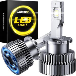 imageAUXITO D4S D4R Light Bulbs 50000LM 6500K Cool White Plug and Play CANbus Ready No Flicker Pack of 2