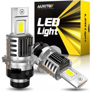 imageAUXITO H11 H8 H9 LED Bulbs 16 Premium LED Chips 80000LM 15X Brighter 6500K Daylight Plug and Play 60000H Long Life Universal Compatibility Pack of 2D4S