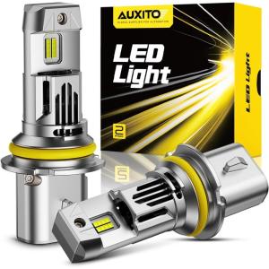 imageAUXITO H49003 Bulbs 80000LM 15X Super Output 6500K Cool White Long Lifespan 11 Mini Size Replacement Light Bulbs PlugNPlay Pack of 29007HB5