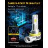 imageAUXITO 9005 9006 LED HeadIight Bulbs HB3 HB4 Light 1500 UltraBright 6500K Cool White Plug N Play 50000Hrs Long Lifespan No Flicker 99 Compatibility Pack of 2H11H8H9