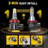 imageAUXITO H8H11H16 3000K Golden Yellow LED Fog Light Bulbs 18000LM 1000 Brighter Amber Fog Lights Kit 11 OEM Replacement for Cars Trucks SUVs 3Min Install IP68 Waterproof Pack of 2Amber Yellow