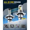 imageAUXITO H13 9008 Bulbs 80000LM 6500K Cool White Super Bright 15X Halogen Plug and Play CANbus Ready No Flicker Pack of 29003H4Hb2
