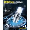 imageAUXITO H13 9008 Bulbs 80000LM 6500K Cool White Super Bright 15X Halogen Plug and Play CANbus Ready No Flicker Pack of 29003H4Hb2