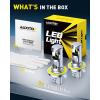 imageAUXITO H13 9008 Bulbs 80000LM 6500K Cool White Super Bright 15X Halogen Plug and Play CANbus Ready No Flicker Pack of 29008H13