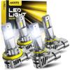 imageAUXITO H13 9008 Bulbs 80000LM 6500K Cool White Super Bright 15X Halogen Plug and Play CANbus Ready No Flicker Pack of 29005h11