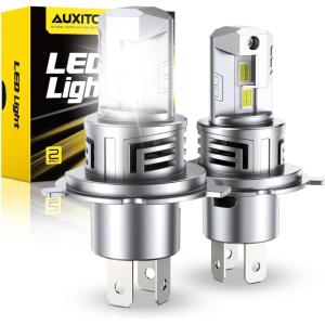 imageAUXITO H13 9008 Bulbs 80000LM 6500K Cool White Super Bright 15X Halogen Plug and Play CANbus Ready No Flicker Pack of 29003H4Hb2