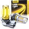 image:imageAUXITO 9006HB4 Yellow LED Fog Light Bulbs 13000LM 3000K Amber 11 Mini Size Plug amp Play 27 CSP Chips 360 Illumination IP68 Waterproof Pack of 2