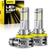 image:imageAUXITO H11 H9 H8 Light Bulbs 50000LM 6500K Cool White Plug and Play CANbus Ready No Flicker Pack of 2H11H9H8