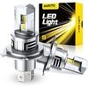 image:imageAUXITO H4 Bulbs 900 Brighter 6500K White Illumination Factory Halogen Size Match Simple Plug and Play 99 Vehicle Compatible Pack of 2H49003