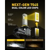 image:imageAUXITO 9006 HB4 LED Switchback Bulb 6500K Cool White amp 3000K Amber Yellow 50000LM Brighter UltraBright Plug N Play Long Lifespan No Flicker Fit For 99 Vehicles 2PCSWhiteYellow 9006HB4