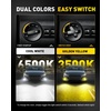 image:imageAUXITO 9006 HB4 LED Switchback Bulb 6500K Cool White amp 3000K Amber Yellow 50000LM Brighter UltraBright Plug N Play Long Lifespan No Flicker Fit For 99 Vehicles 2PCSWhiteYellow 9006HB4