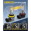 image:imageAUXITO H11 LED Bulb H8 H9 H16 80000LM 6500K Cool White 22W Low Power Consumption PlugNPlay NonPolarity Design Perfect Beam Pattern for Fog Lights Driving Lights Replacement Bulbs Pack of 2H11 White  Yellow