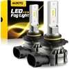 image:imageAUXITO 9145 H10 9140 LED Fog Light Bulbs 6000LM 300 Per Set 6500K White  Fanless Mini Size Fog Lights Replacement for Cars CSP LED Chips IP68 5Min Install Pack of 2