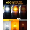 image:imageOXILAM 2026 Upgraded 7440 LED Bulb Amber with Fan CANBUS Error Free 4000LM 600 Brighter Turn Signal Light Anti Hyper Flash T20 7441 W21W WY21W 7440NA Blinker Bulb Replacement Pack of 2WhiteYellow