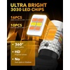 image:imageOXILAM 2026 Upgraded 7440 LED Bulb Amber with Fan CANBUS Error Free 4000LM 600 Brighter Turn Signal Light Anti Hyper Flash T20 7441 W21W WY21W 7440NA Blinker Bulb Replacement Pack of 2WhiteYellow
