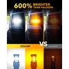 image:imageOXILAM 2026 Upgraded 7440 LED Bulb Amber with Fan CANBUS Error Free 4000LM 600 Brighter Turn Signal Light Anti Hyper Flash T20 7441 W21W WY21W 7440NA Blinker Bulb Replacement Pack of 2AmberWhite