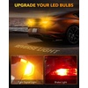 image:imageOXILAM 2026 Upgraded 7440 LED Bulb Amber with Fan CANBUS Error Free 4000LM 600 Brighter Turn Signal Light Anti Hyper Flash T20 7441 W21W WY21W 7440NA Blinker Bulb Replacement Pack of 2Amber Yellow