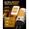 image:imageOXILAM 2026 Upgraded 7440 LED Bulb Amber with Fan CANBUS Error Free 4000LM 600 Brighter Turn Signal Light Anti Hyper Flash T20 7441 W21W WY21W 7440NA Blinker Bulb Replacement Pack of 2AmberWhite