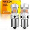 image:imageOXILAM 2026 Upgraded 7440 LED Bulb Amber with Fan CANBUS Error Free 4000LM 600 Brighter Turn Signal Light Anti Hyper Flash T20 7441 W21W WY21W 7440NA Blinker Bulb Replacement Pack of 2Amber Yellow
