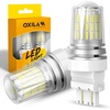 image:imageOXILAM 2026 Upgraded 7440 LED Bulb Amber with Fan CANBUS Error Free 4000LM 600 Brighter Turn Signal Light Anti Hyper Flash T20 7441 W21W WY21W 7440NA Blinker Bulb Replacement Pack of 2Xenon White