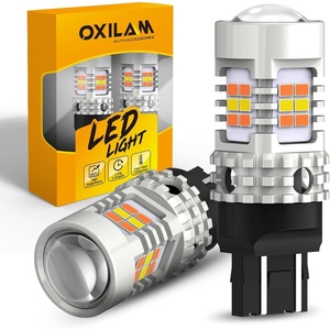 image:imageOXILAM 2026 Upgraded 7440 LED Bulb Amber with Fan CANBUS Error Free 4000LM 600 Brighter Turn Signal Light Anti Hyper Flash T20 7441 W21W WY21W 7440NA Blinker Bulb Replacement Pack of 2AmberWhite