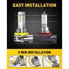 image:imageAUXITO H11H8 LED Bulb 80000LM 6500K White 11 Mini Fit NonPolarity Plug amp Play EMC Ready for Fog Lights Driving Lamps Replacement Bulbs Pack of 2H11H8H9