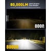 image:imageAUXITO 80000LM H11H8 LED Switchback Bulbs 11 Mini Size H11 LED Fog Light Bulbs 6500K amp 3000K Dual Color Driving Lamps No Polarity PlugandPlay 60000H LifetimeH11 Dual Color