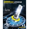 image:imageAUXITO 80000LM H11H8 LED Switchback Bulbs 11 Mini Size H11 LED Fog Light Bulbs 6500K amp 3000K Dual Color Driving Lamps No Polarity PlugandPlay 60000H LifetimeH11BWhite