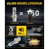 image:imageAUXITO H11 LED Bulb H8 H9 H16 80000LM 6500K Cool White EMC Protection PlugNPlay Real 11 Halogen Size Fog Lights Pack of 2White