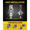 image:imageAUXITO Upgraded H4 9003 Bulb 80000LM 15X Brighter 6500K White 2PCS  80K Super Bright 60K Long Life Service 9003 Halogen Replacement H4 Fog Replacement 5 Min Install