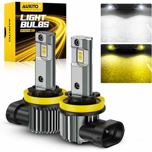 image:imageAUXITO 80000LM H11H8 LED Switchback Bulbs 11 Mini Size H11 LED Fog Light Bulbs 6500K amp 3000K Dual Color Driving Lamps No Polarity PlugandPlay 60000H LifetimeH11 Dual Color