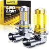image:imageAUXITO H10 9140 9145 LED Fog Light Bulbs 3000K Amber Yellow PlugNPlay  360 Full Illumination H1091409145 Fog light Replacement for Cars Pack of 2