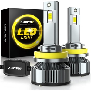 image:imageAUXITO 9005 HB3 Bulbs 80000LM 6500K Cool White Super Bright 15X Halogen Plug and Play CANbus Ready No Flicker Pack of 2H11